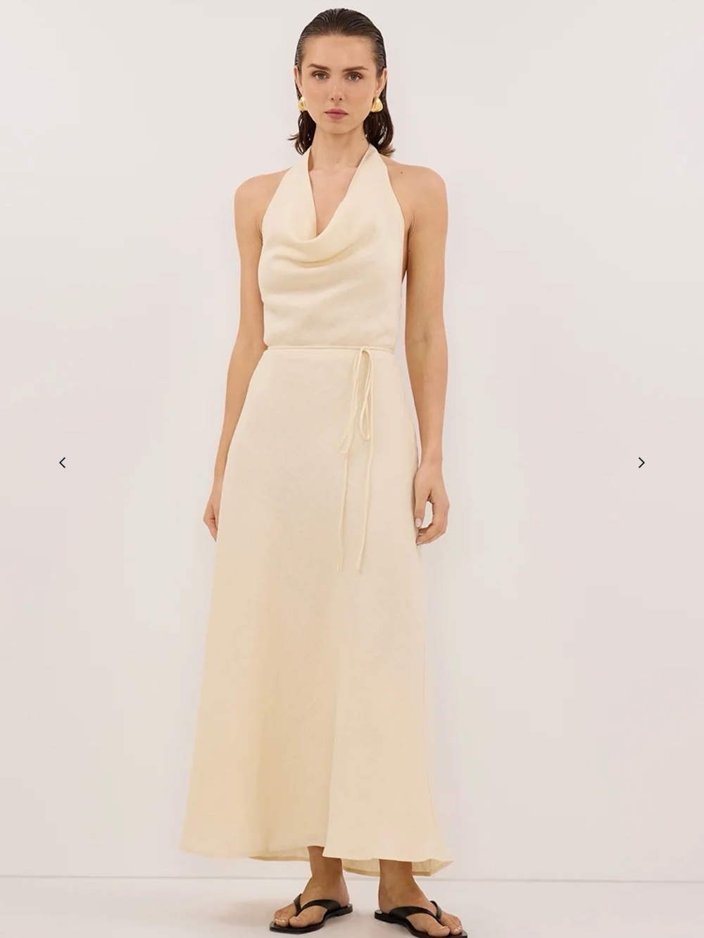 Dissh Cream Halter Dress